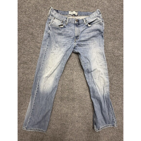 Levi's 569 Jeans Mens 34x34 (33x31) Blue Loose Straight Medium Wash Faded Grunge - Picture 2 of 9